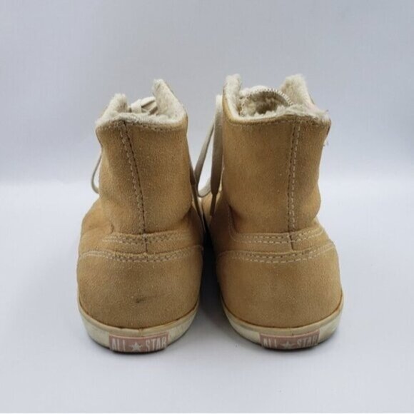 Converse Hi Top Tan Suede Sneaker Shoe Rubber Sole Women's Size 7 - Picture 5 of 14
